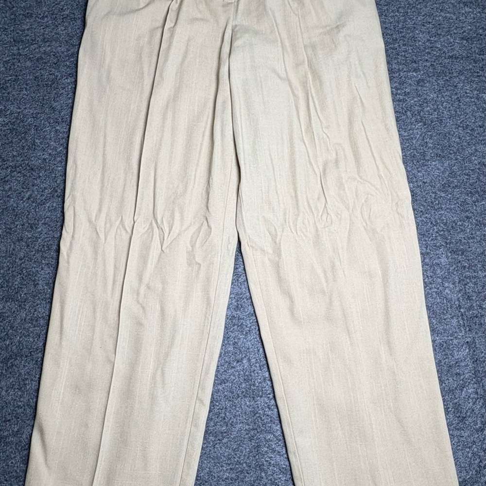 New With Tags— Sag Harbor Size 10 Tan Wide Leg Pleated Pants Expandable Waist